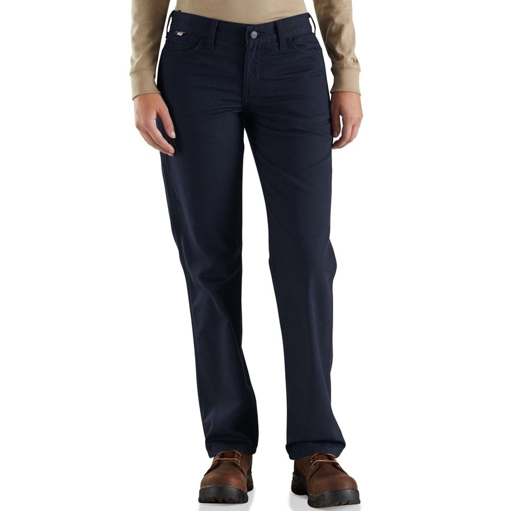 NWT Carhartt Women's Flame Resistant Rugged Flex Canvas Pant - Navy 16 Regular